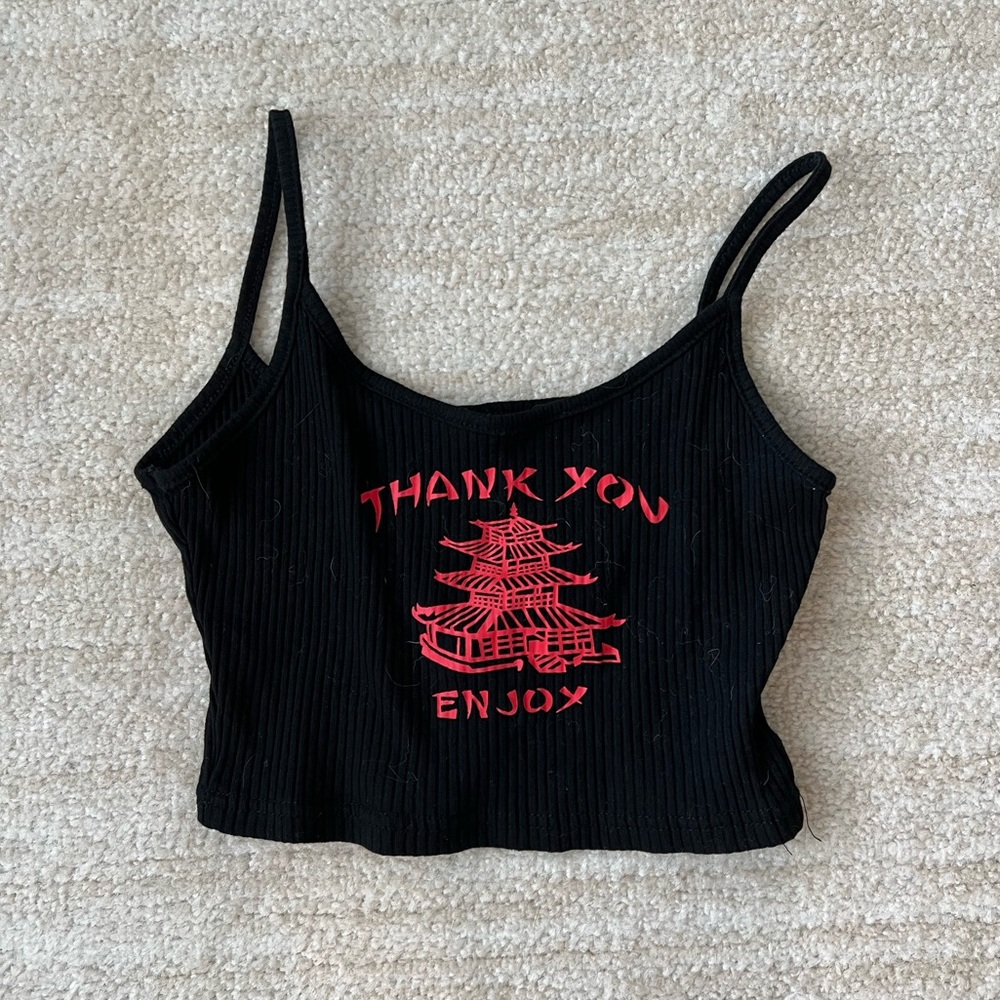 Graphic cropped tank